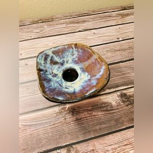 Handmade Artisan Flower Frog signed Judy